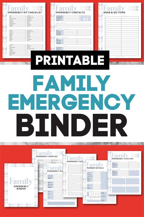 Family Emergency Binder Printables Free